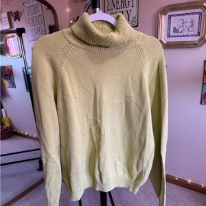 JEANNE PIERRE Light Green Turtleneck Sweater
